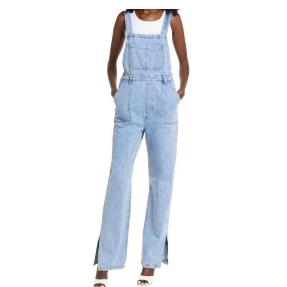 WeWoreWhat Slouchy‎ Slit Overall Rigid Denim Jumper Size Small New